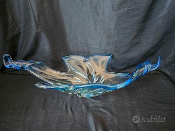 Centrotavola vintage in vetro  sommerso di Mura