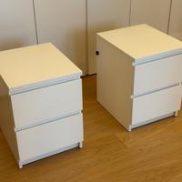 Coppia comodini IKEA MALM bianchi – 2 cassetti