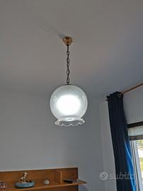 lampadario vetro satinato 