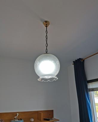lampadario vetro satinato 