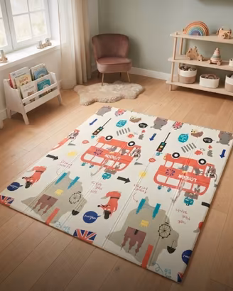 Tappeto gioco per bambini tema Londra 180x200
