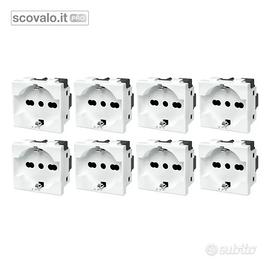 8 x Presa Schuko 16A Compatibile Bticino Matix