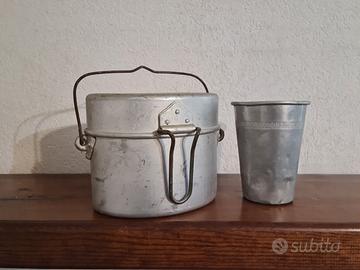 Gavetta militare in alluminio + bicchiere