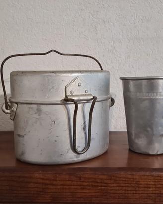 Gavetta militare in alluminio + bicchiere