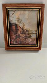 Quadretto Cromolitografia Seta Artitalia