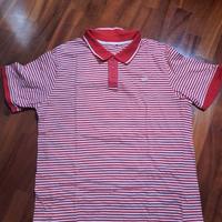 Polo maniche corte cotone bianca a rossa Tg XL
