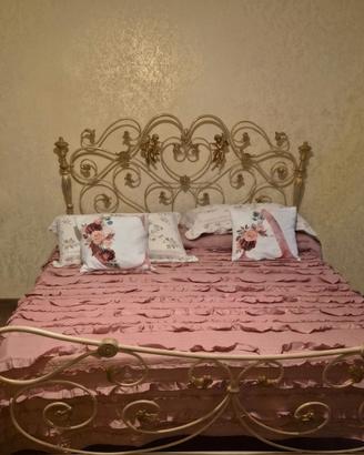 Letto Matrimoniale in Ottone Ceramicato