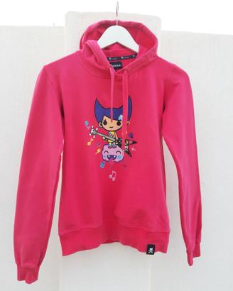 Felpa +cappuccio  cotone rosa fucsia S.Tokidoki