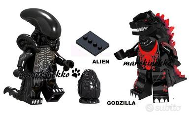 ALIEN mostro Godzilla film minifigure tipo Lego