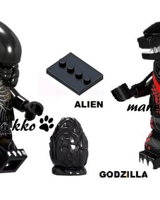 ALIEN mostro Godzilla film minifigure tipo Lego