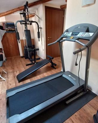 Multipower Fortune, panca e tapis roulant Domyos