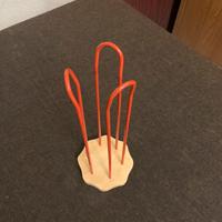 Porta bicchieri legno e metallo rosso cucina