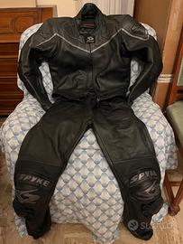 Tuta da moto Spike in pelle