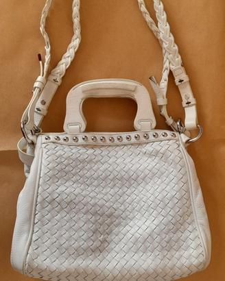 BORSA IN VERA PELLE BIANCA - FRANCESCO  BIASI