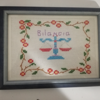 Quadretto punto a croce Bilancia