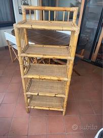 Libreria bambù vintage originale anni 70