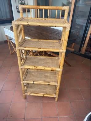 Libreria bambù vintage originale anni 70