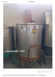 agitatore acciaio 700 litri per alimenti