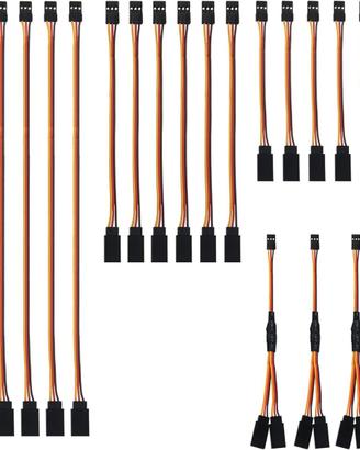 22 Cavi Prolunga Servo JR 3 Pin RC con Splitter