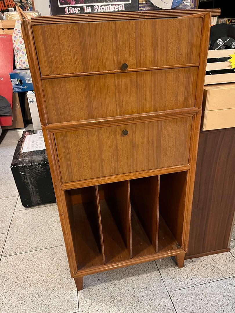 Mobile Porta Giradischi Bikoney - Tavolino Con Espositore Vinili, Vintage, Fino A 150 Album - Foto 3