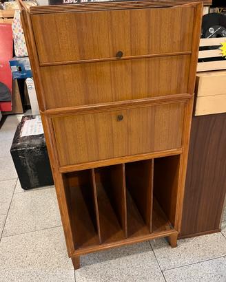 Mobile porta giradischi e dischi vinile vintage