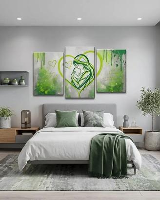 Capezzale moderno dipinto a mano verde e grigio