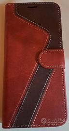 Custodia a libro in pelle rossa Huawei Y6s