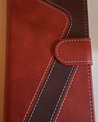 Custodia a libro in pelle rossa Huawei Y6s