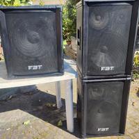 Sistema FBT amplificato 2 casse piu sub