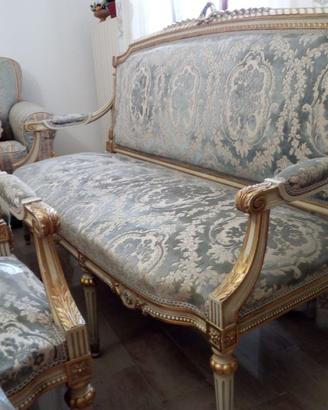 Salotto completo antico Stile Luigi XVI - 9 pezzi