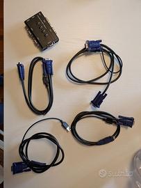 KVM Switch, USB e VGA Commutatore con 4 Cavi
