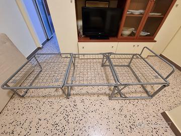 Letto singolo pieghevole 3 sezioni con materasso
