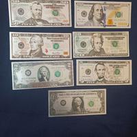 DOLLARI U.S.A. SERIE 7 PZ LAMINA ARGENTATA