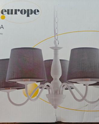 Lampadario Favola Paralume Tessuto 5 Luci 56x100