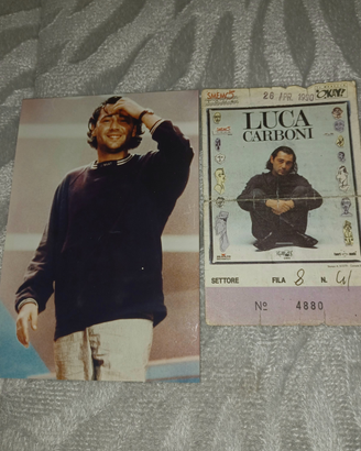 Luca Carboni biglietto e foto anni 90