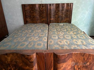 Letto matrim. In lamiera decorata divisibile