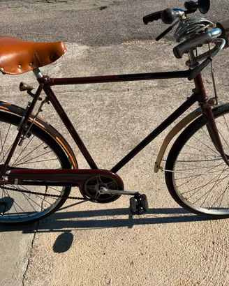 Bicicletta con telaio Bianchi parafanghi legno 26