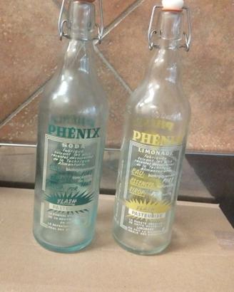 2 bottiglie vintage limonata Phenix anni 50