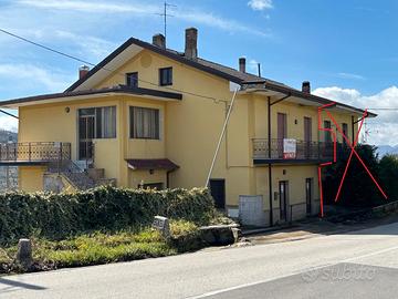 Bifamiliare fronte strada con giardino