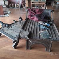 Letto Tibetano In Legno RARO Da Collezione