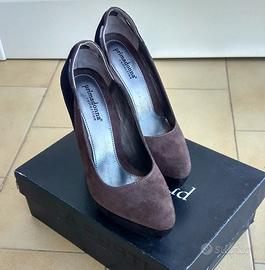 Decolletè in Camoscio nero e marrone