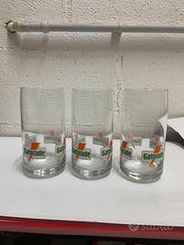 GATORADE tre bicchieri pubblicitari vintage