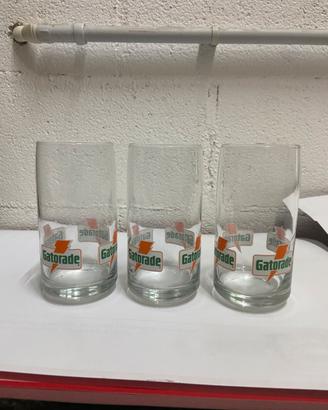 GATORADE tre bicchieri pubblicitari vintage