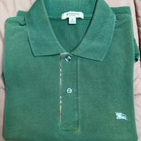 Polo Burberry verde taglia small regolare