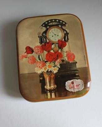 Scatole latta Orologio Rouge et Noire e Fiori Cara