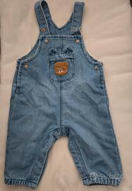 Salopette Idexe' in jeans neonato 62 cm 3 - 6 mesi