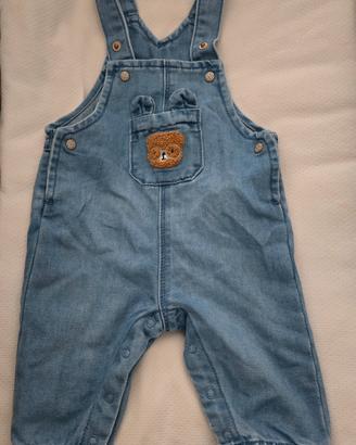 Salopette Idexe' in jeans neonato 62 cm 3 - 6 mesi