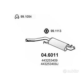 SILENZIATORE CENTRALE NUOVO AUDI 100 E 200 04.6011