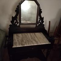 Toeletta vintage con specchio color noce