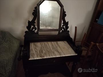 Toeletta vintage con specchio color noce